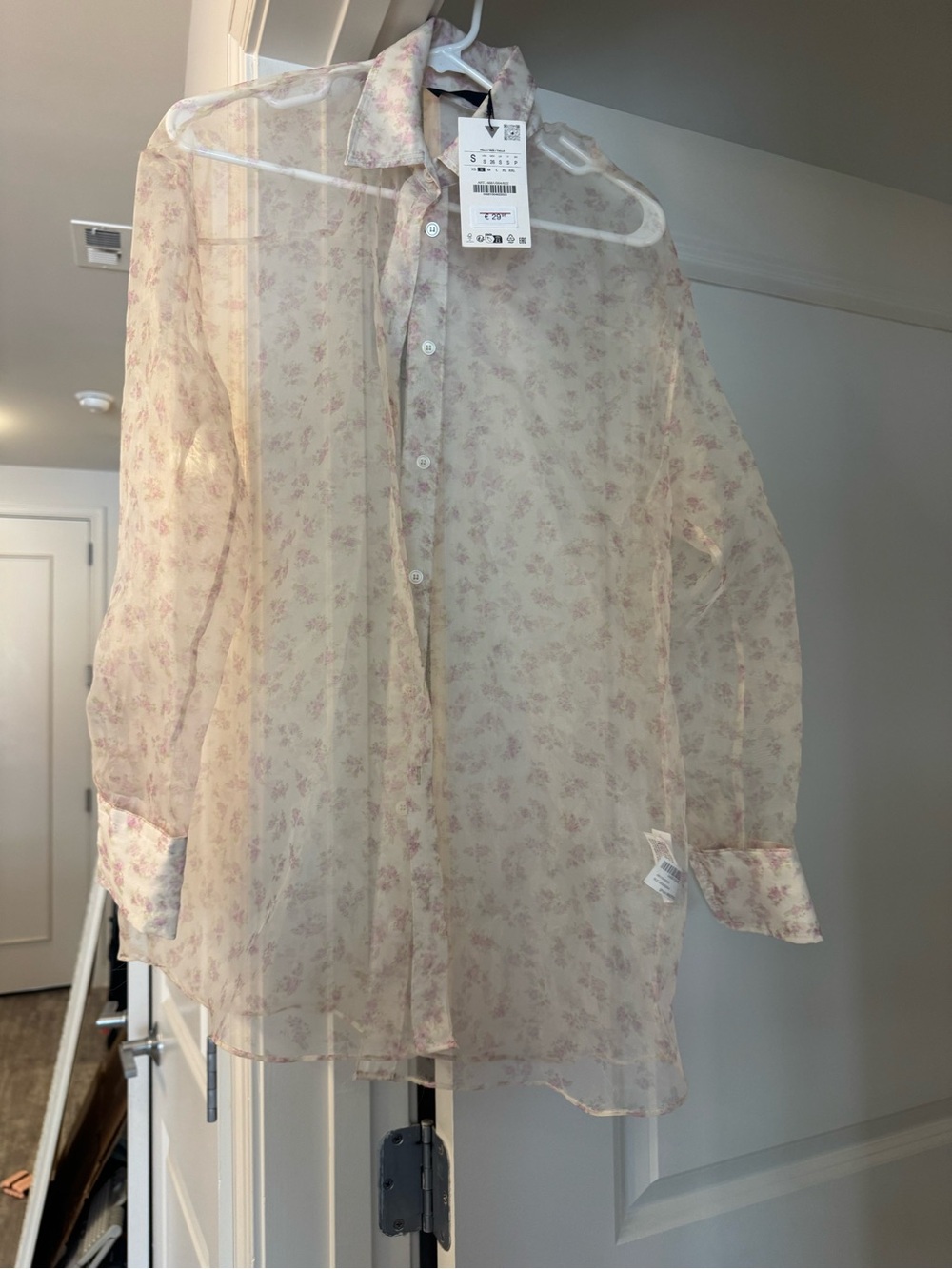 Zara sheer floral blouse- NWT